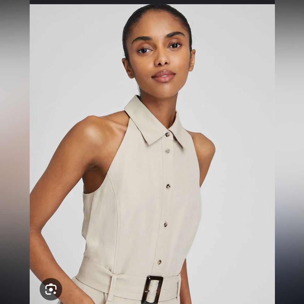 Sleeveless collared jumpsuit